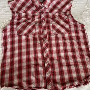 3XL Snap button-up sleeveless trucker/biker shirt